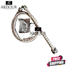 6 Feet Leather Bull Whip for Training Outdoor Target Practice & Costume Use