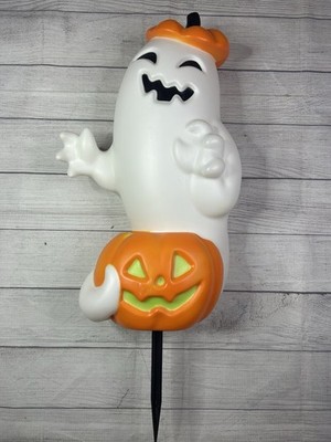 Hyde & Eek 23  Outdoor Halloween Light & Sound Pumpkin & Ghost Blow Mold