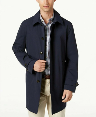 Lauren Ralph Lauren Men's Classic-Fit Solid Raincoat - Navy - Size 46L