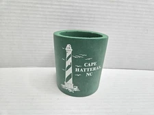 Vintage Cape Hatteras Lighthouse North Carolina Outer Banks Drink Koozie Green