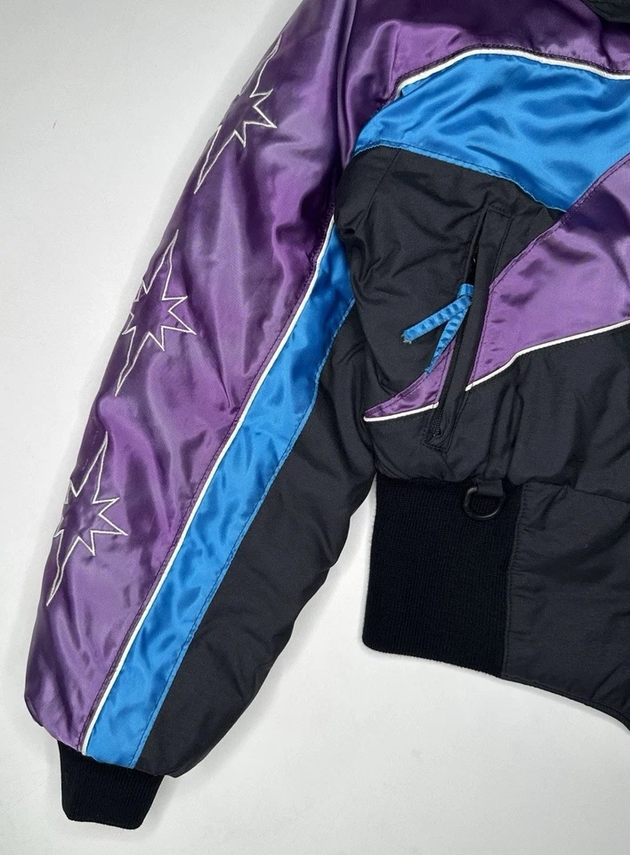 Jaqueta de esqui feminina vintage Polaris color block anos 80 coelho da neve XS - Imagem 2 de 4