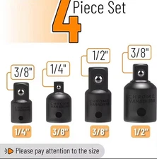 4-pack 3/8" to 1/4" 1/2 inch Drive Ratchet SOCKET ADAPTER REDUCER Air Impact Set