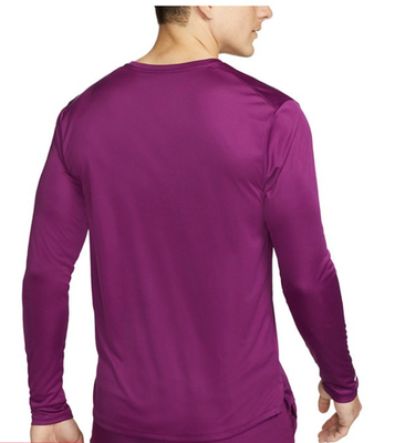 nike running miler long sleeve top in purple