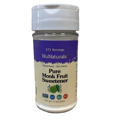 NuNaturals Monk Fruit Pure Extract .71oz 20g Non-GMO, Sugar-Free, BB 10/2027