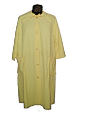 Vintage House Dress Robe Size 18 Grannycore / 1970's Velour House Coat Yellow