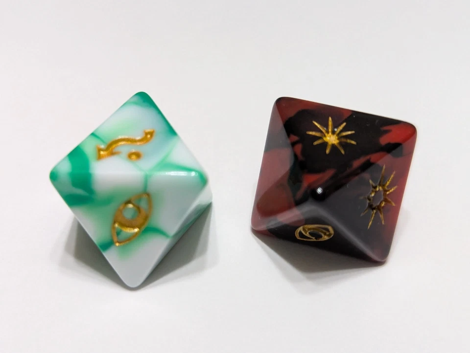 X-Wing Worlds 2025 Adepticon Official Marbled Attack and Defense Dice AMG - Pair - Image 2 of 2