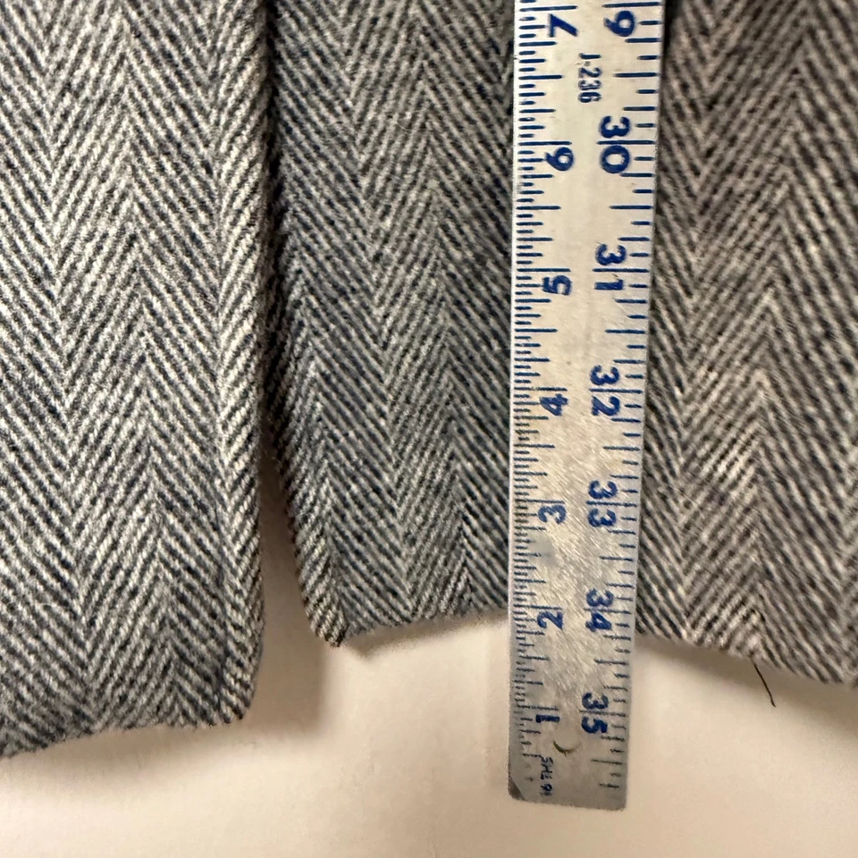 Winter Time by Herman Kay Herringbone Wool Blend Coat Women's Gray Black STAIN - Image 4 of 4