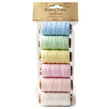 2 Pack - Hemptique Cotton Baker's Twine Mini Spool Set 2-Ply 65'-Creamy Pastel -