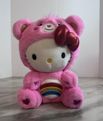 Basic Fun! Hello Kitty x Care Bears Pink Plush Stuffed Animal Bear 2023