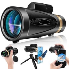 Monocular Telescope 80x100 HD Monoculars for Adults with Tripod Phone Adapt...