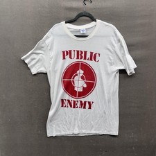 Public Enemy Shirt Mens XL White Vintage Rap Hip Hop Band Tee Pre-Owned Good