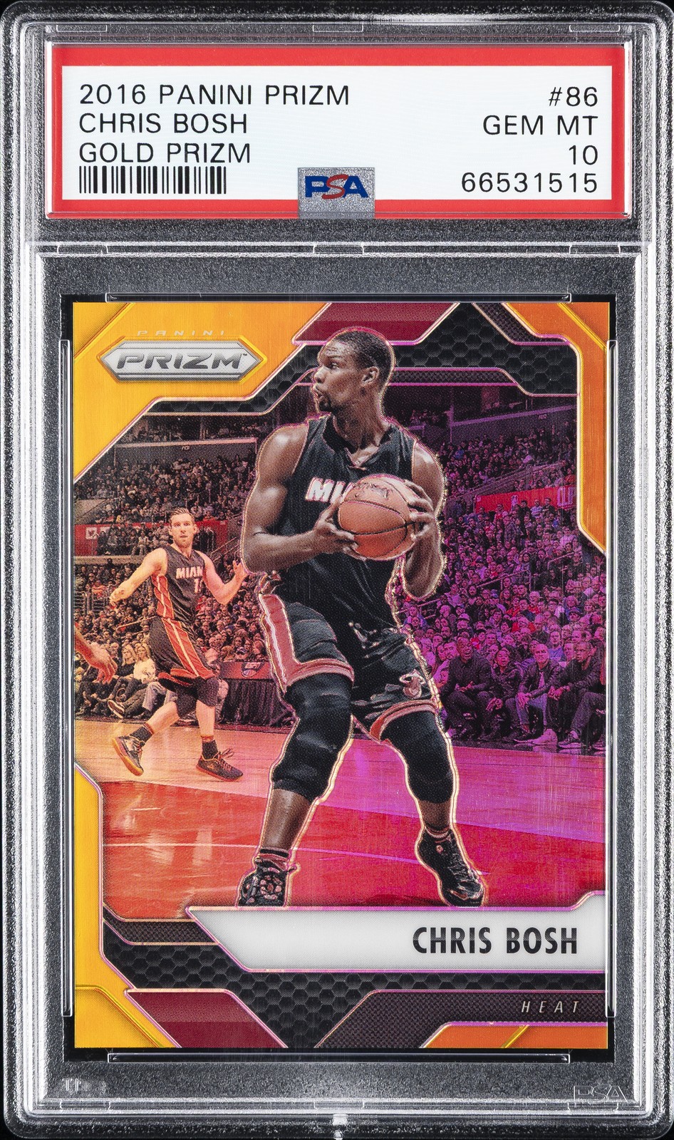2016 PANINI PRIZM GOLD PRIZM #86 CHRIS BOSH 6/10 PSA 10