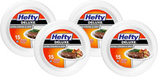 Deluxe Extra Strong  Deep Foam Plates, Round, White, 10.25 Inch, 15 Count Pack