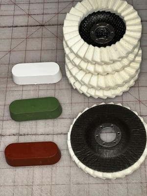 Wool Buffing Wheels 4.5 Inch for Angle Grinder with Polishing Compound 8pcs Kit