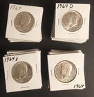 1964 Kennedy 90% Silver Half Dollar Lot 2 Rolls 40 Coins $20 Face Value