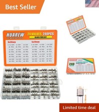 24 Values 240 Pcs Fast Blow Glass Fuses 250 V Volt 5x20 mm 0.5 1 1.6 2 3 4 5 ...