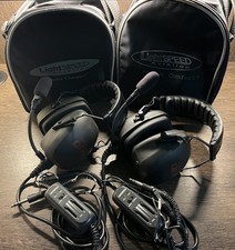 🔥🛫 Light Speed QFR Series Aviation ANR Headsets With Storage Bags Used
