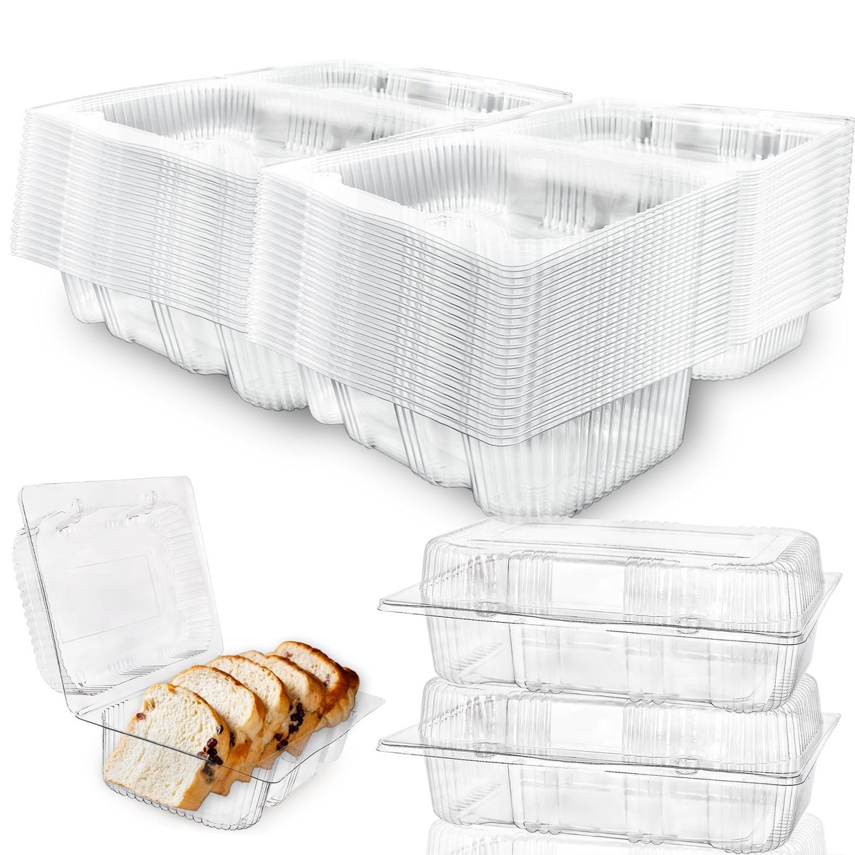 80 Pcs 7.2X4.9X2.5 Inch Clear Hinged Food Containers Plastic Clam 80 Pcs 7.2X4.9X2.5 Inch Clear Hinged Food Containers Plastic Clam