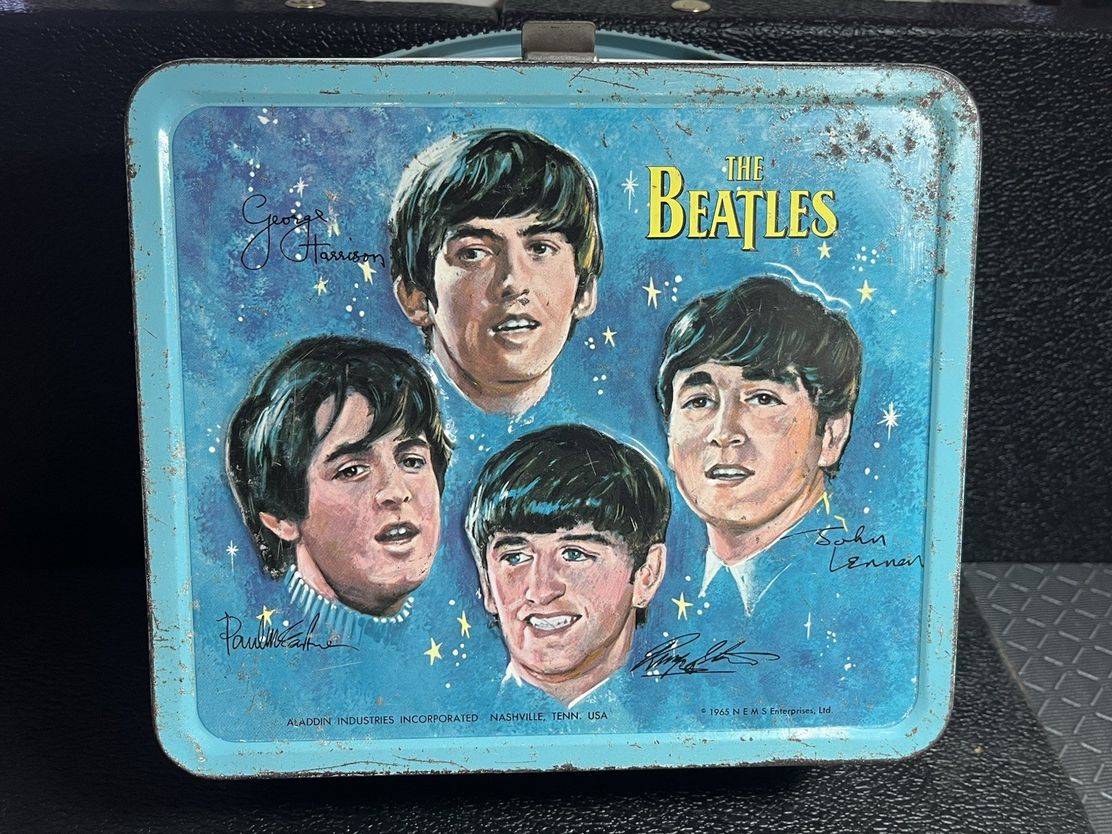 With Aladdin Made Thermos 1965 Vintage Blue