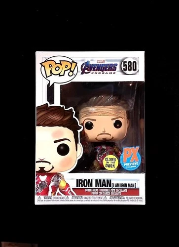 I Am Iron Man Funko Pop! 580 Avengers Endgame GITD PX Glow Marvel Protector MCU