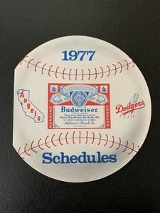 1977 Dodgers and Angels Budweiser Schedule 7.5 x 8 "