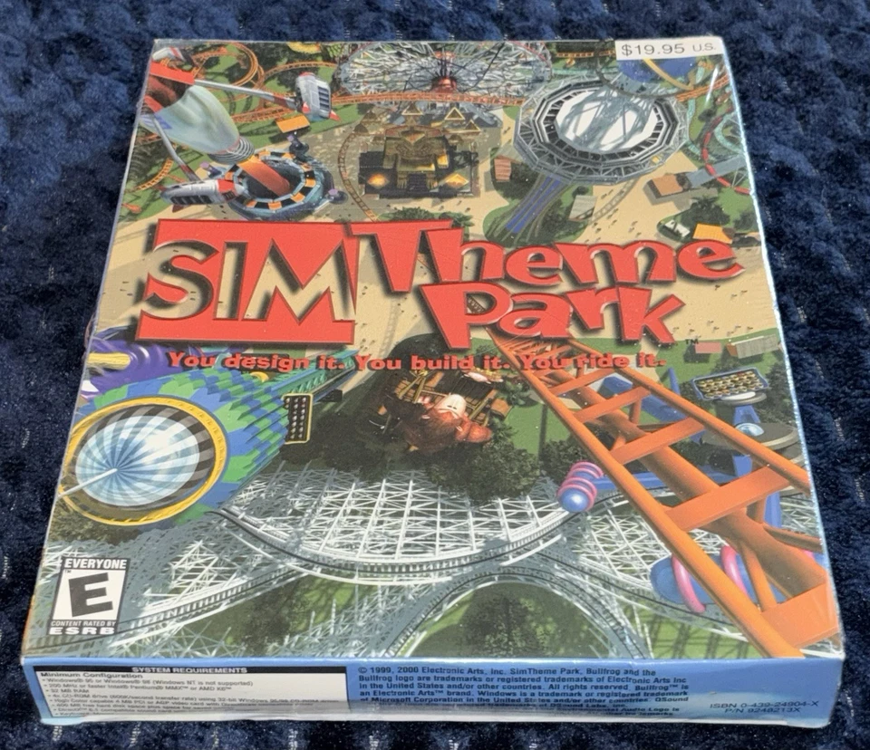 SIM THEME PARK: PC SEALED Big Box - 2000 EA/ Bullfrog Games Windows 95/ 98 RARE - Image 3 of 4