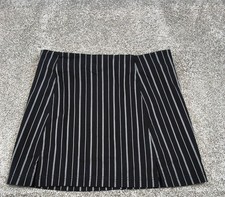 Urban Outfitters Black  White Striped Mini Skirt, Slit, Size Medium
