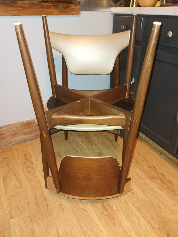 muebles modernos mediados de siglo par de sillas Dinette Kodawood Foto 4 de 4