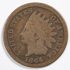 1864 Indian Head Penny Cent Good (G) Bronze