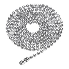 Stainless Steel Ball Chain 2.0mm 25.6" Long Round Bead Necklace Silver,