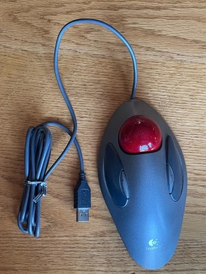 Logitech T-BC21トラックボール グレー 赤ボール Logitech Marble