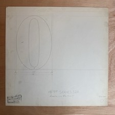 Number 0: Original Vintage Linotype Drawing, 18pt, Casting Drawing. 1932.