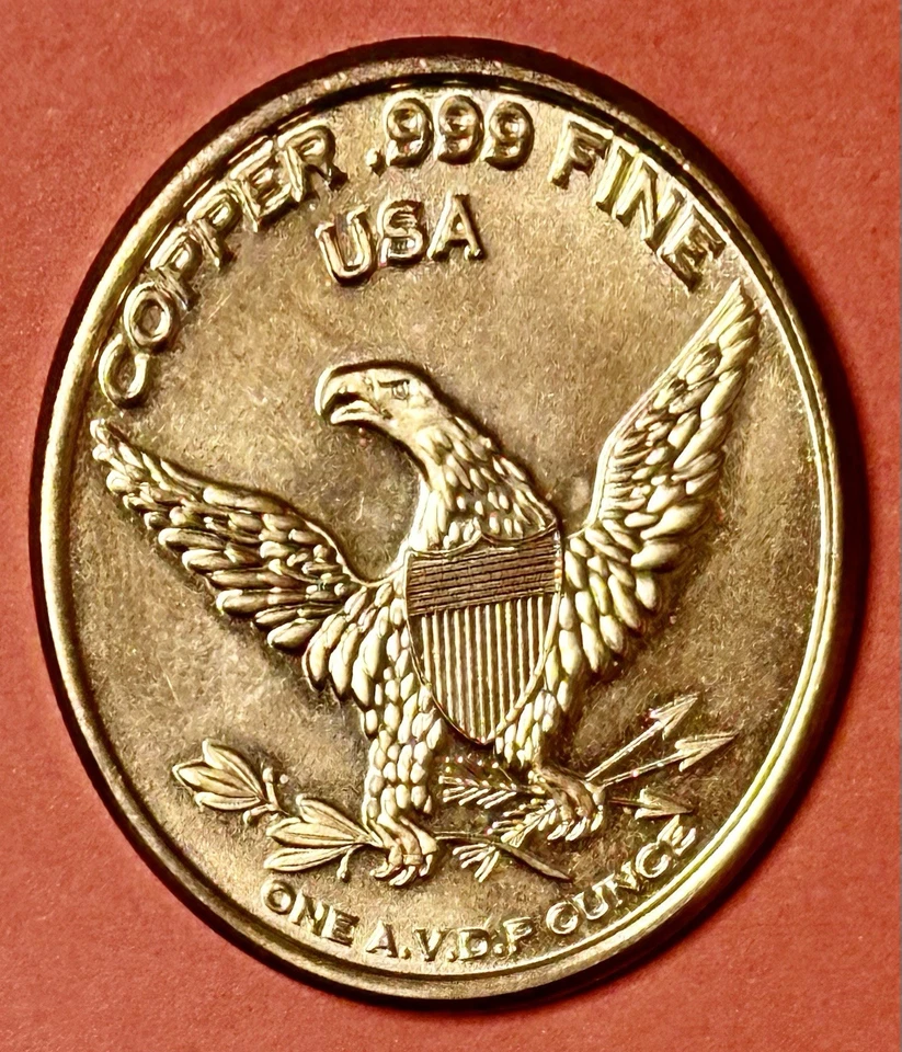 1 OZ 1892 Barber Half Dollar Round .999 Copper Bullion (BU) Restrike #243 - Image 4 of 4