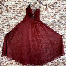 NWT Belsoie Dress Wedding Formal Prom Maroon Red Prom Sz 10 Dance Accent Beads