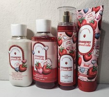 Bath  Body Works Strawberry Pound Cake Body lotion, Wash, Mist, Cream 4pc Set 