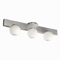 Halogen Deckenleuchte Modern 3-Flg. Alu GebüRstet Glas