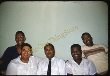 African American Men Friends Smiling 1950s 35mm Slide Red Border Kodachrome
