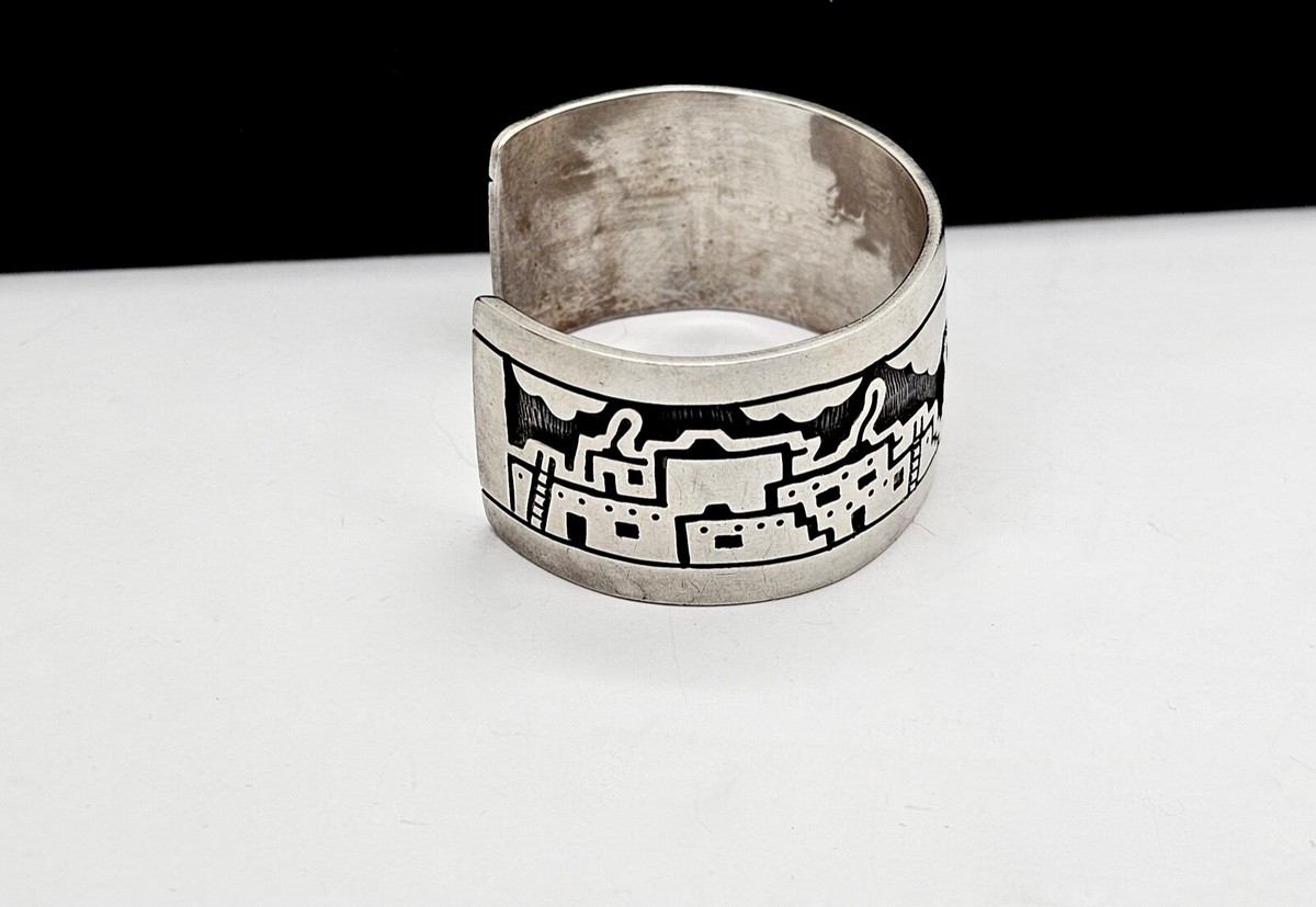 VINTAGE MANUEL HOYUNGOWA HOPI 925 SILVER OVERLAY PUEBLO VINTAGE MANUEL HOYUNGOWA HOPI 925 SILVER OVERLAY PUEBLO