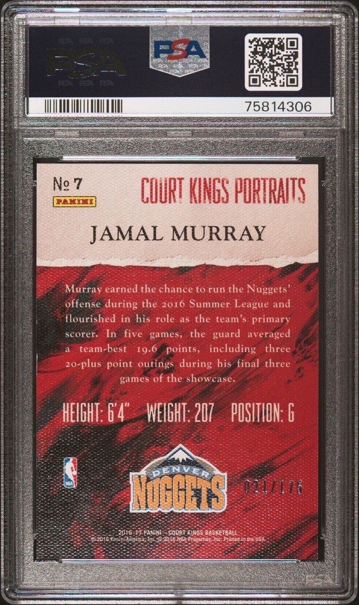 nbaカード jamal murray auto rc courtkings 2016-17 Panini Court Kings #ed /175 Jamal Murray RC ROOKIE