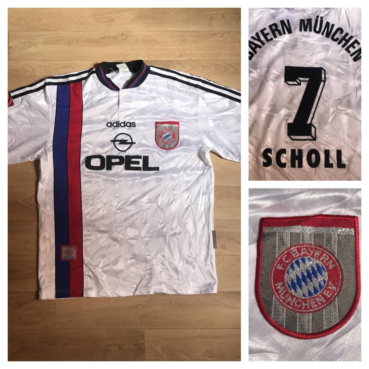 Bayern Munich FC 1995 1996 shirt football Away #7 SCHOLL
