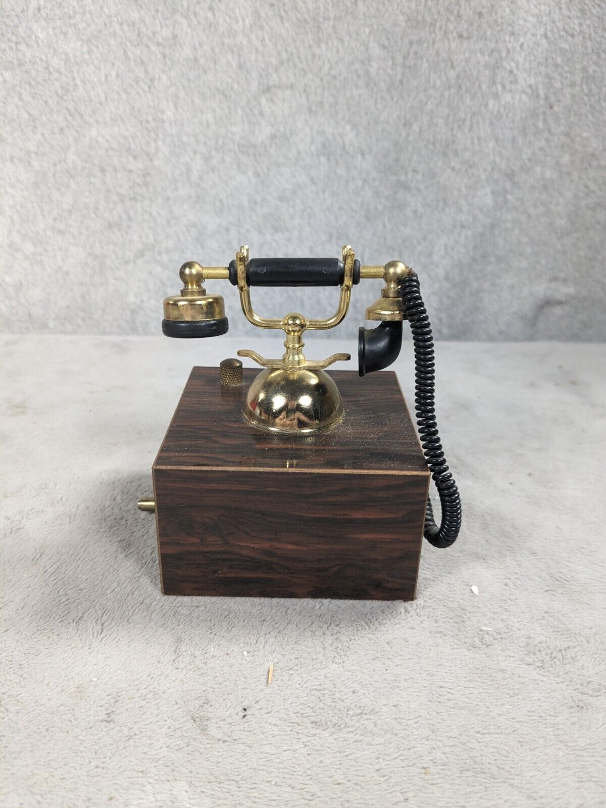 Vintage Wooden Box Telephone Music Box Classic Corded Phone Design