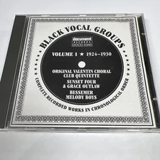 Black Vocal Groups - Vol 1 1924-1930 (CD )  Sunset Four Grace Outlaw Document