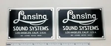 Lansing Sound Systems Badge Logo Custom Made Aluminum PAIR