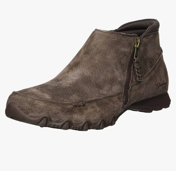 Skechers Women s Bikers Zippiest Moc Toe Outside Zip Chocolate