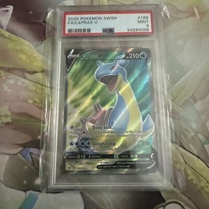 PSA 9 2020 POKEMON SWORD & SHIELD 189 FULL ART/LAPRAS V