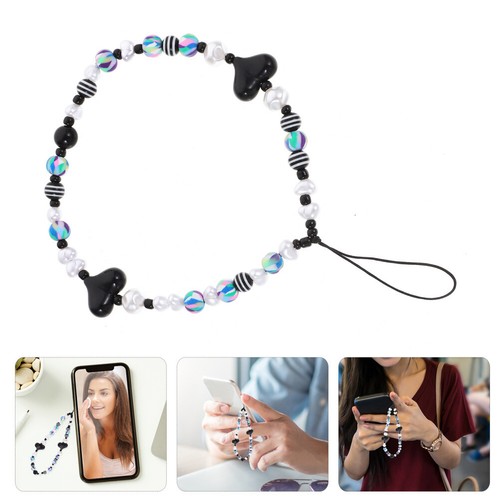 Beaded Phone Strap Anti-lost Phone Chain Heart Beaded Phone Chain Strap - Zdjęcie 3 z 12