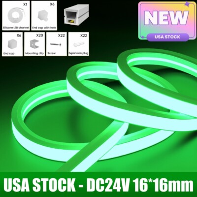 USA 24V Flexible Silicone COB LED Light Strip Waterproof for Home Floor Outdoor
