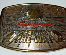 Snap-On Tools Leading The Way Belt Buckle Solid Brass Limited Edition 1988 Vtg
