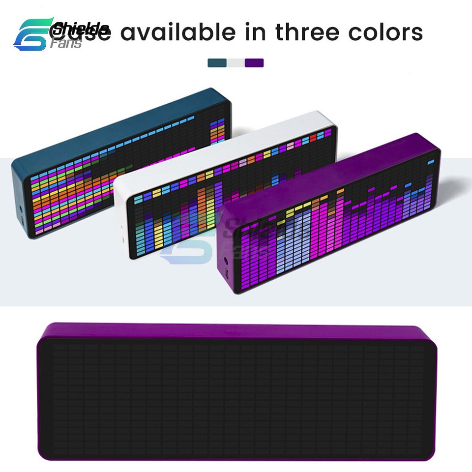 MIC+CABLE Sound Level Meter Clock LED Audio Display Music Spectrum ...