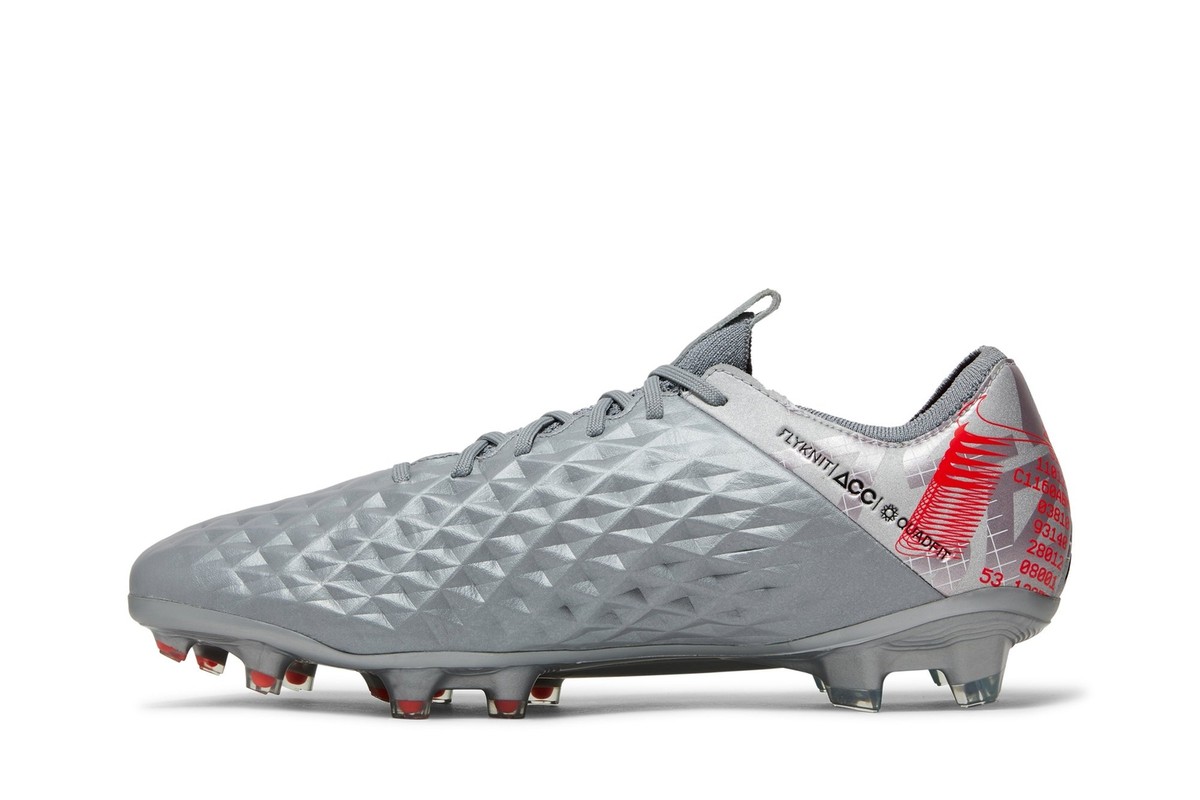 Nike Tiempo Legend 8 Elite FG Metallic Grey Crimson Men's CW0518